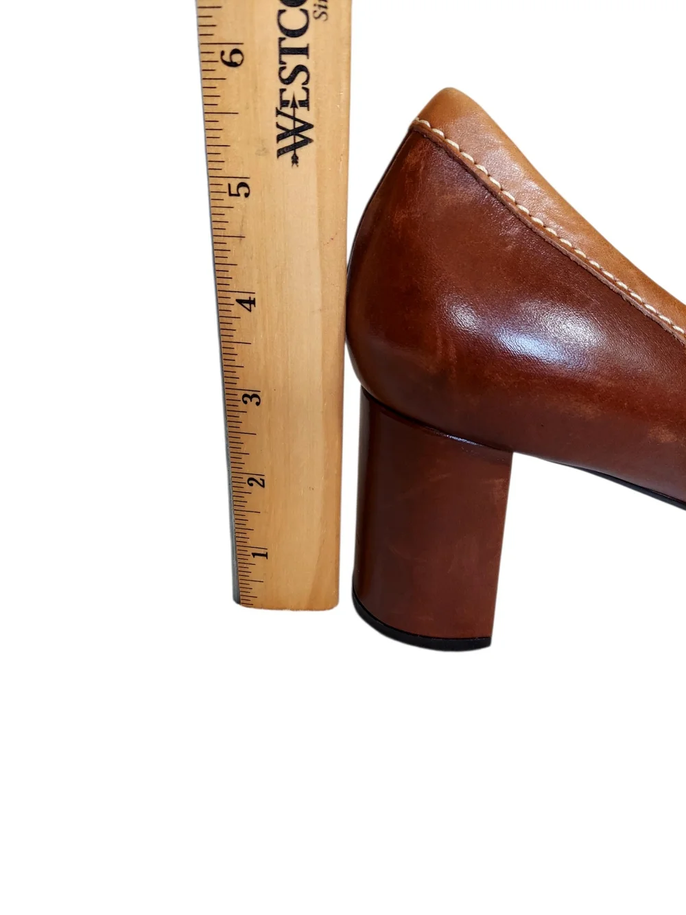 Cole Haan Nike Air Brown Leather Block Heel Penny Loafer Pumps Comfort 10B